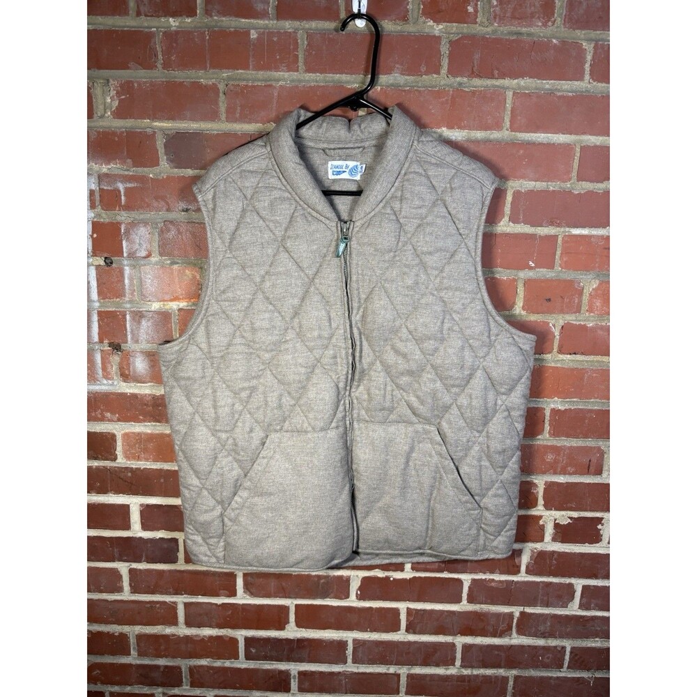 Wellen Quilted Puffer Seawool Bubble Vest Preppy Thick Soft Grandpa Adult XL